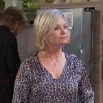 Kayla’s floral tie neck blouse on Days of our Lives