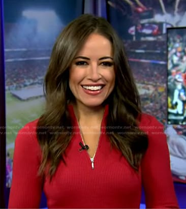 Kaylee's red quarter zip dress on Today