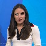 Kaylee Hartung’s white contrast collar polo top on Today