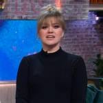 Kelly’s black embellished mock neck dress on The Kelly Clarkson Show