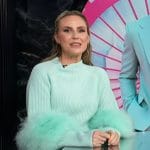 Keltie’s blue fur cuff sweater on E! News