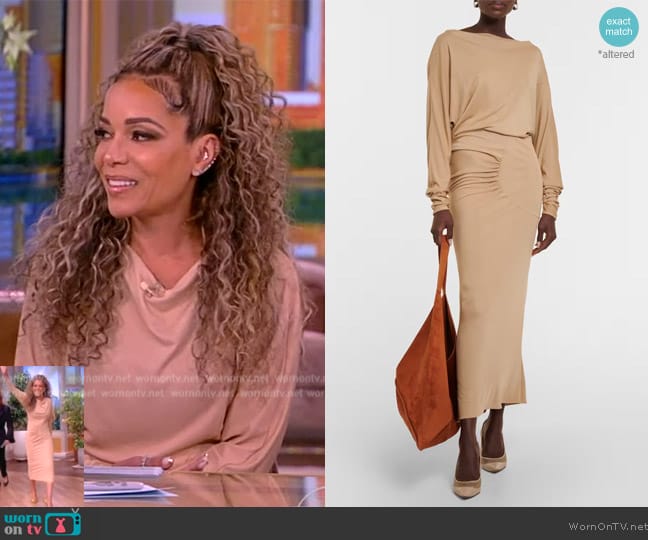 Khaite Oron gathered stretch-jersey gown worn by Sunny Hostin on The View