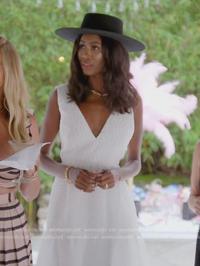 WornOnTV: Kiki's white floral lace cutout dress on The Real Housewives of  Miami, Kiki Barth