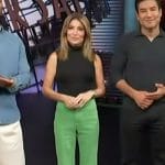 Kit’s green flared pants on Access Hollywood