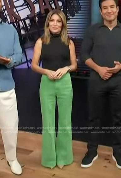 Kit's green flared pants on Access Hollywood