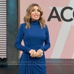 Kit’s blue drape front mini dress on Access Hollywood