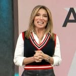 Kit’s black stripe trim vest on Access Hollywood