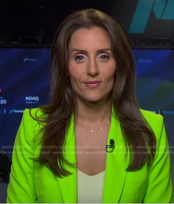 Kristina Partsinevelos's lime green blazer on NBC News Daily