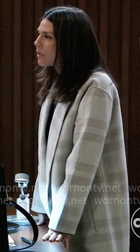 Kristina's beige checked coat on General Hospital