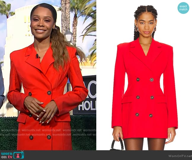 L'Academie Jaime Blazer Dress worn by Zuri Hall on Access Hollywood