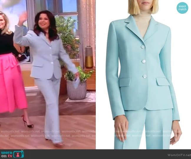 Lafayette 148 New York Notch Collar Three Button Blazer worn by Ana Navarro on The View