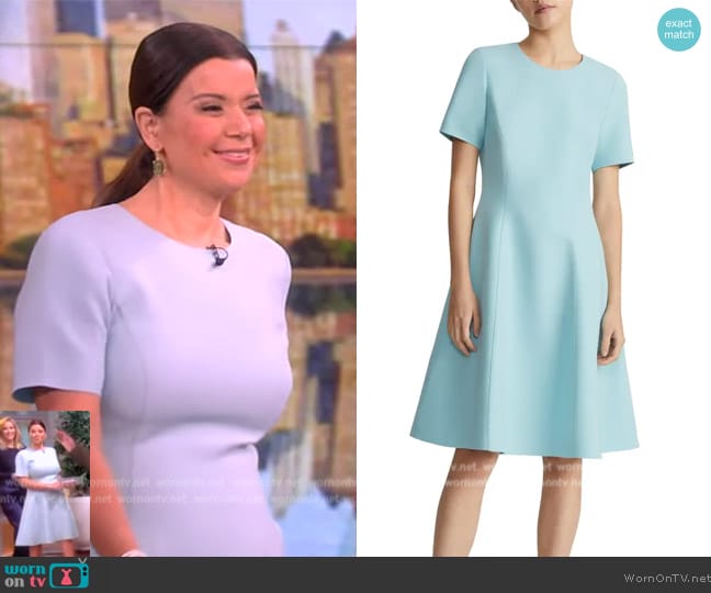 Lafayette 148 Short Sleeve Wool Blend Fit & Flare Dress worn by Ana Navarro on The View