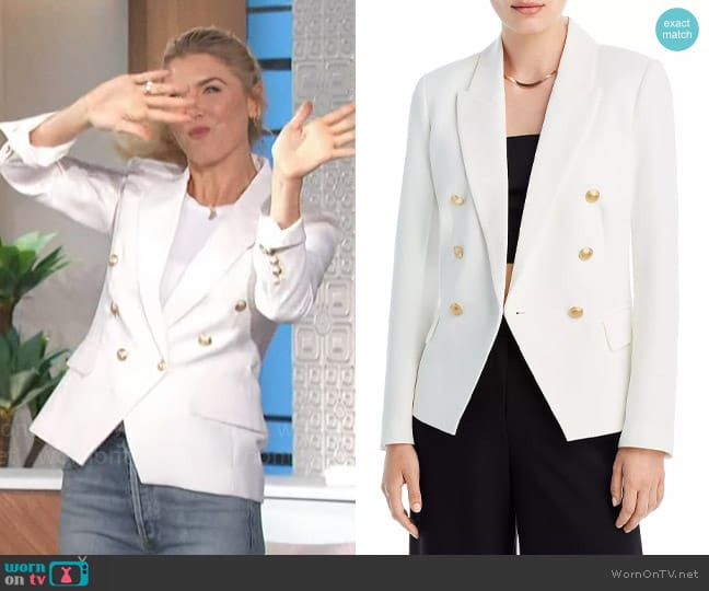 WornOnTV: Amanda’s white blazer with gold buttons on The Talk | Amanda ...