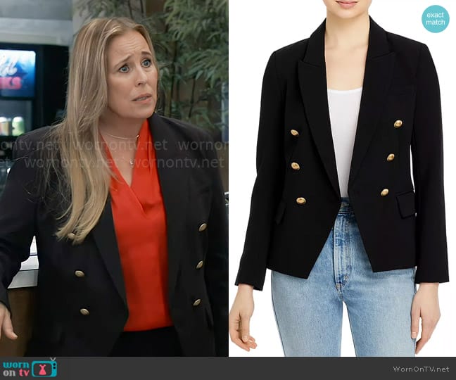 L'Agence Kenzie Blazer in Black worn by Laura Collins (Genie Francis) on General Hospital