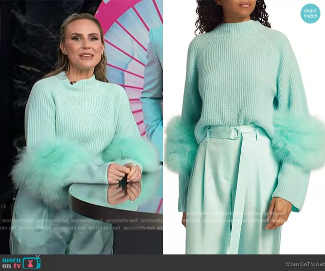 Lapointe Feathered Cashmere & Silk Sweater worn by Keltie Knight on E! News