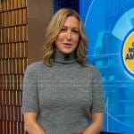 Lara’s grey cropped turtleneck sweater on Good Morning America