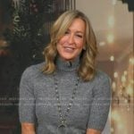 Lara’s grey cropped turtleneck sweater on Good Morning America