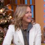 Lara’s white double breasted blazer on Good Morning America