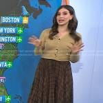 Angie Lassman’s plaid skirt and ribbed cardigan on Today