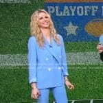 Laura Rutledge’s blue double breasted blazer and pants on Good Morning America