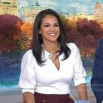 Laura’s white top and burgundy pants on Today