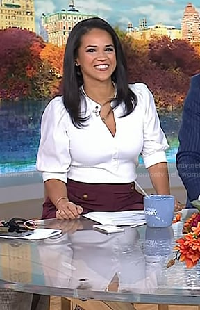 Laura's white top and burgundy pants on Today