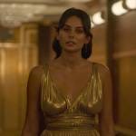 Leila’s gold dress on Death and Other Details