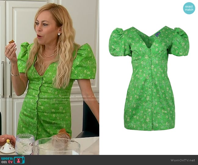 LHD Bedra Bonita Dress in Green Mermaid worn by Sutton Stracke on The Real Housewives of Beverly Hills