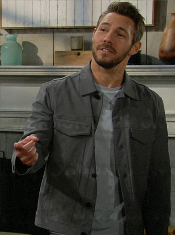 Liam’s grey jacket on The Bold and the Beautiful