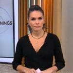 Lilia Luciano’s black scallop trim dress on CBS Mornings