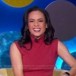 Linsey’s red top and button detail mini skirt on Good Morning America