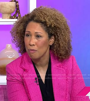 Dr. Lisa Orbé-Austin’s pink frayed tweed blazer on Today