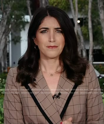 Liz Kreutz's brown check print blazer on NBC News Daily