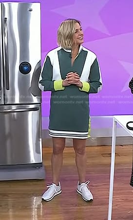 Liz Plosser's green colorblock sporty dress on Today