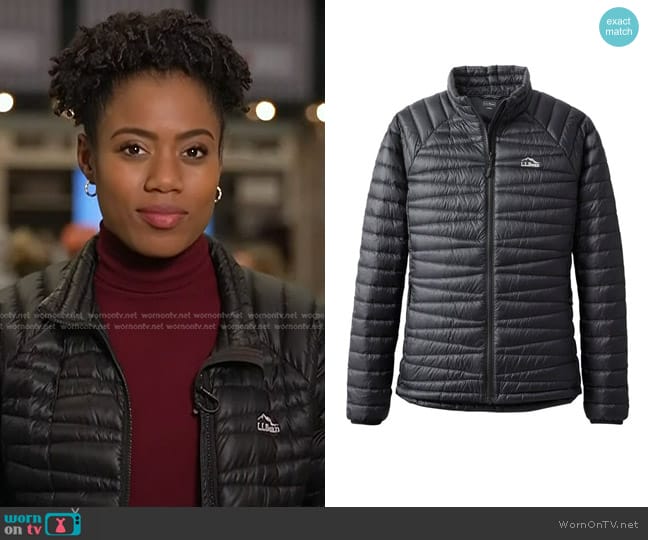 L.L. Bean Ultralight 850 Down Sweater worn by Priscilla Thompson on NBC News Daily