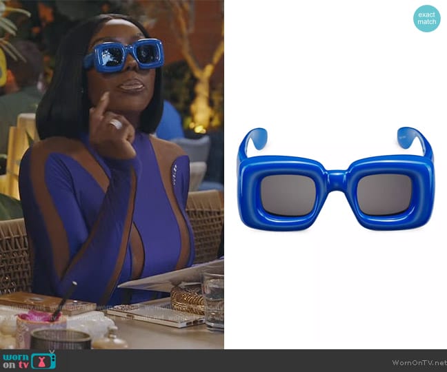 Loewe 41MM Square Sunglasses worn by Wendy Osefo on The Real Housewives of Potomac