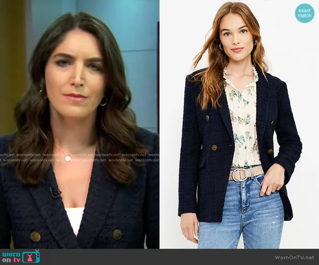 WornOnTV: Liz Kreutz’s navy tweed blazer on Today | Clothes and ...