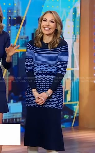 Lori's blue striped knit dress on Good Morning America