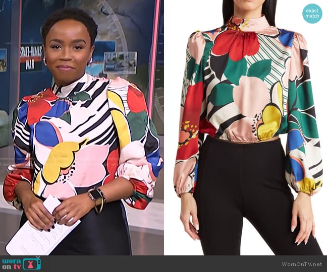 Love By Design Seraphina Long Sleeve Crop Blouse worn by Zinhle Essamuah on NBC News Daily