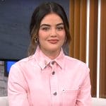 Lucy Hale’s pink denim shirt and jeans on CBS Mornings