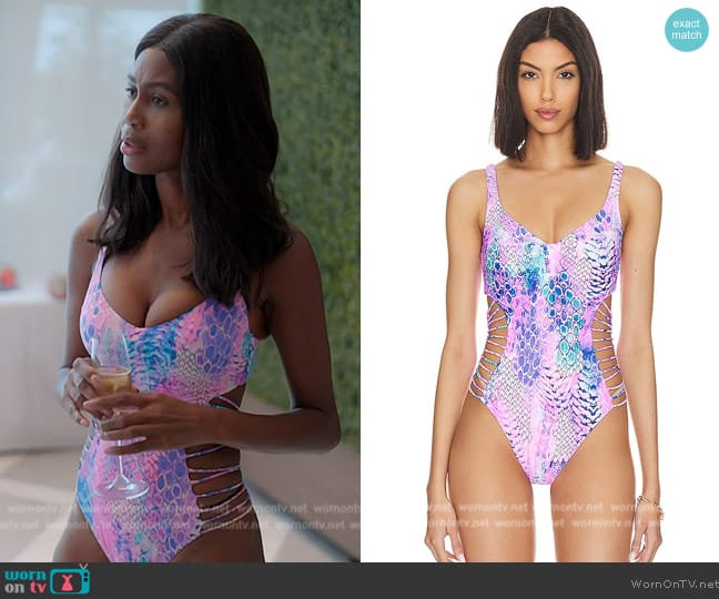 Luli Instinct Strappy Cut Out One Piece worn by Kiki Barth (Kiki Barth) on The Real Housewives of Miami