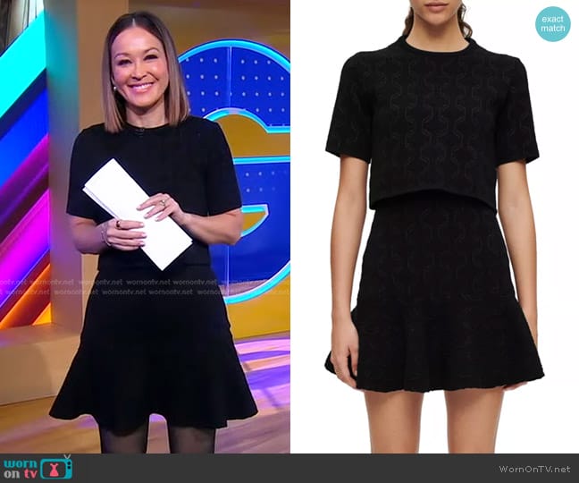 Maje Reve Ruffled Mini Dress worn by Eva Pilgrim on Good Morning America