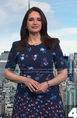 Maria’s navy floral dress on Today