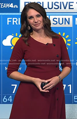 Maria’s burgundy button detail dress on Today