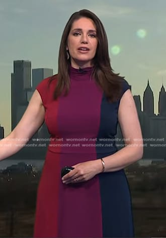 Maria’s red, purple and navy colorblock dress on Today