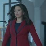 Mariana’s red contrast trim blazer on Good Trouble