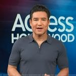 Mario’s gray zip polo on Access Hollywood