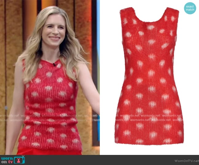 Marni Polka-dot intarsia sleeveless jumper worn by Brit Marling on Live with Kelly and Mark