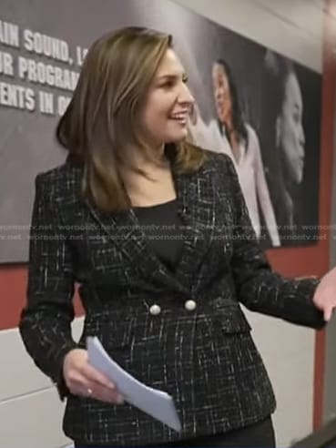 Mary’s black tweed blazer on Good Morning America