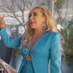 Marysol’s blue floral applique blazer on The Real Housewives of Miami